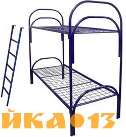 Металлические кровати со спинками из ДСП и ламелями
