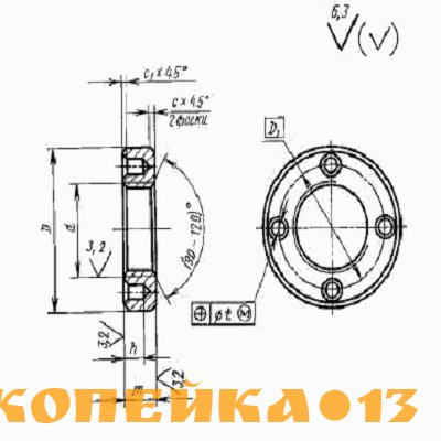 Гайка круглая с отверстиями на торце «под ключ» ГОСТ 6393-73