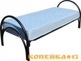 Кровати металлические двухъярусные с лестницами фото1
