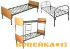Металлические кровати со спинками из ДСП и ламелями фото2